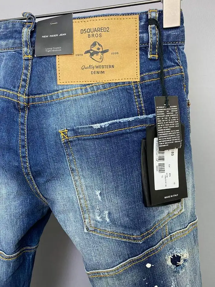 Dsquared2 microelasticity Jeans Straight Fit Street-Style Denim Pants A189# old navy jeans