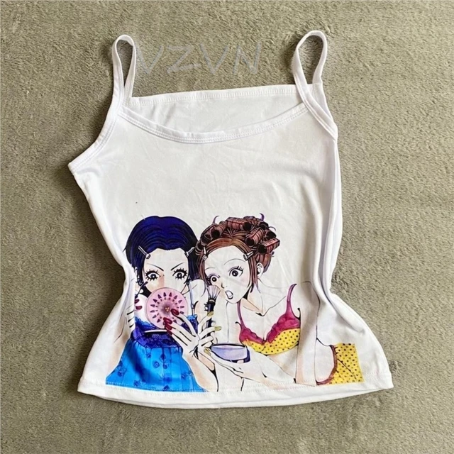 Vintage Crop Y avec bretelles pour femmes, vêtements Harajuku, débardeurs féminins, haut camisole, vêtements des années 90, Y2K 1