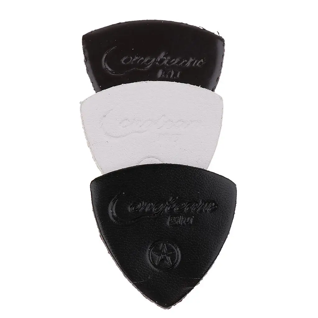 3PCS Leather 4 String Guitar Pick Plectrum for Guitar Ukulele Bass