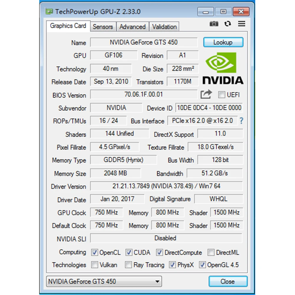 Graphic Card GTS450 1GB 2GB GDDR5 128bit Desktop Gaming Video Cards PCI-express2.0 VGA DVI HDMI-compatible With Cooling Fans