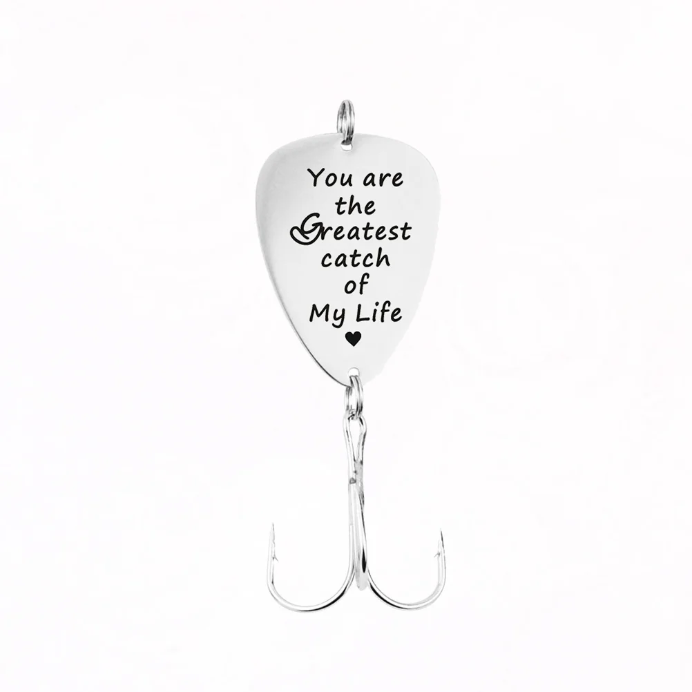 

Fishing Lure Keychain Key Ring with You Are My Greatest Catch of My Life Pattern for Couple Birthday Gifts