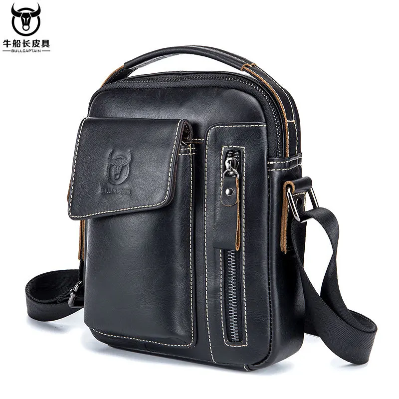 

Men's Head Layer Cowhide Crossbody Bag Men's Soft Leather Vertical Mobile Phone Bag Shoulder Bag