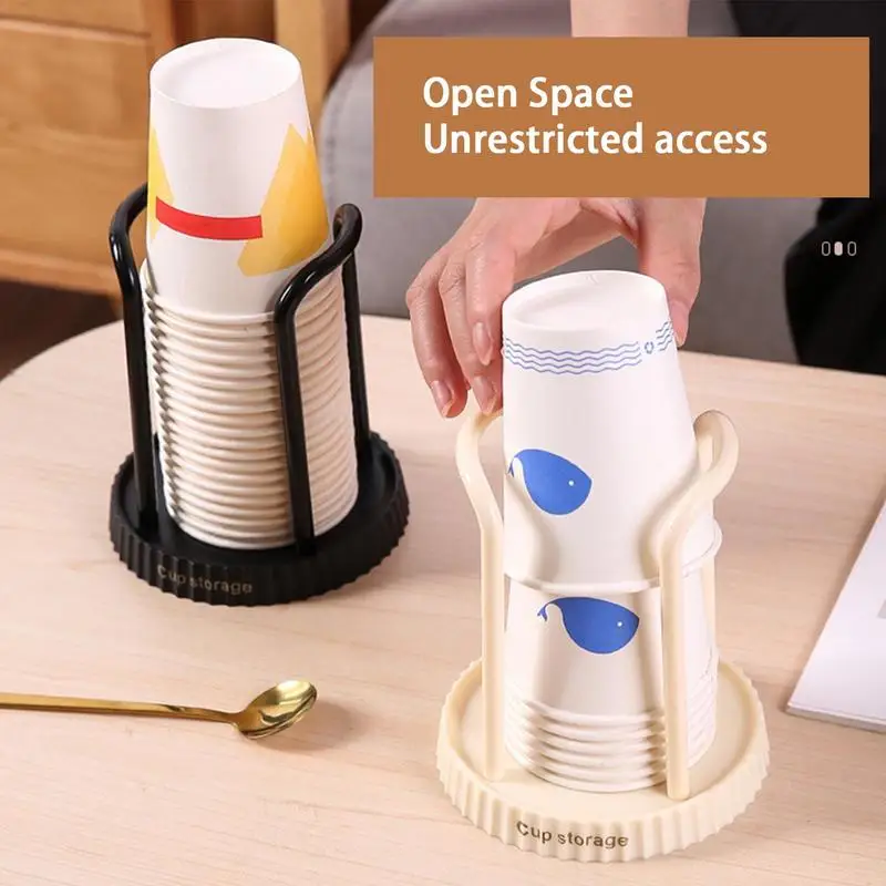 Wooden Disposable Cup Storage Holder Rack Dispenser