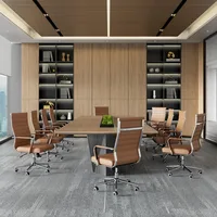 Office Desk Chair, Ergonomic Leather Modern Conference Room Chairs, Executive Ribbed Height Adjustable Swivel Rolling Chair 1