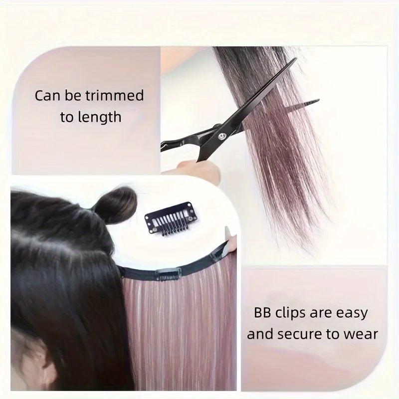Elegant Synthetic Cilp Ins Hair Extension for Women Easy Clip in Hairpiece With Secure BB Clips Color Straight Lightweight Hair