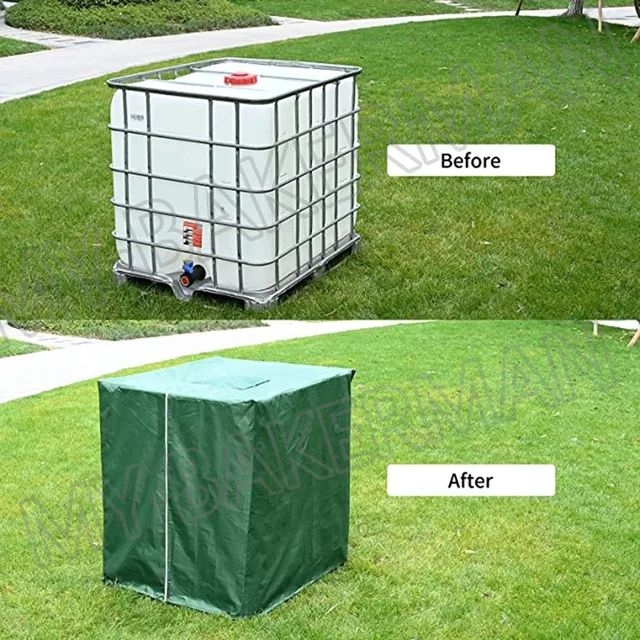 210D 1000 Liter Ibc Konténer Alumínium Fólia Vízálló Por Burkolat Eső Tartály Oxford Szövet Uv -Ellenálló Cipzáras - Image 3