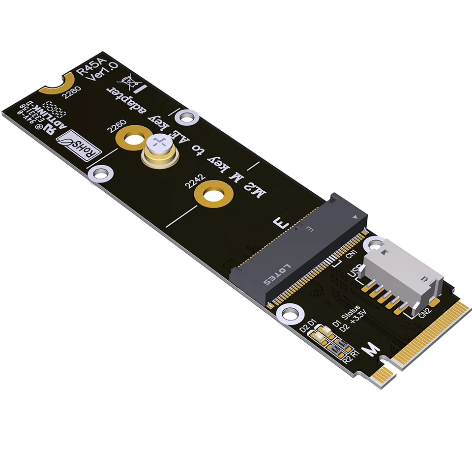 NFHK M.2 A+E Auf NVME M-Key Adapter - Erweiterungskarte Für SSD Festplatten 2230/2280