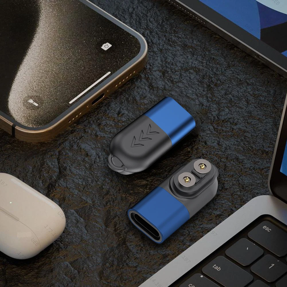 Magnetic Tip Adapter with Overload Guard Flashlight Charging Converter Magnetic USB C Adapter Charger for Flashlights Headlamps