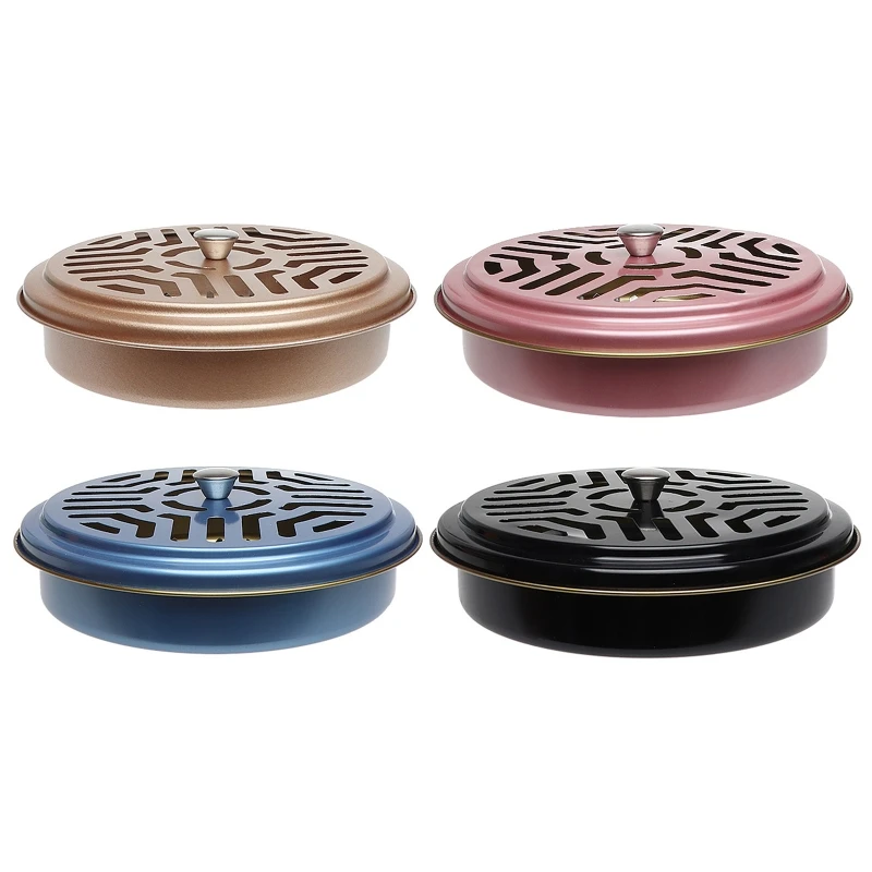 

Metal Mosquito Coil Holder Tray with Cover for Fishing Camping Anti Deformed