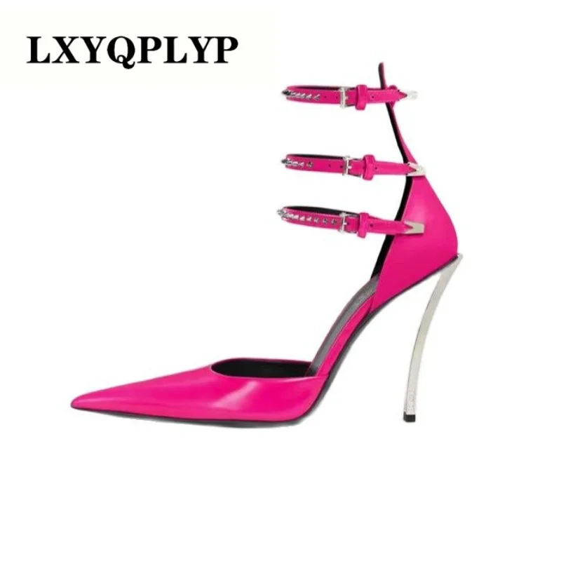 

Women's Summer High-end Metal High-heeled Pointed Sandals Fashion Models Sexy Nightclub Party Wedding High-heeled Shoes