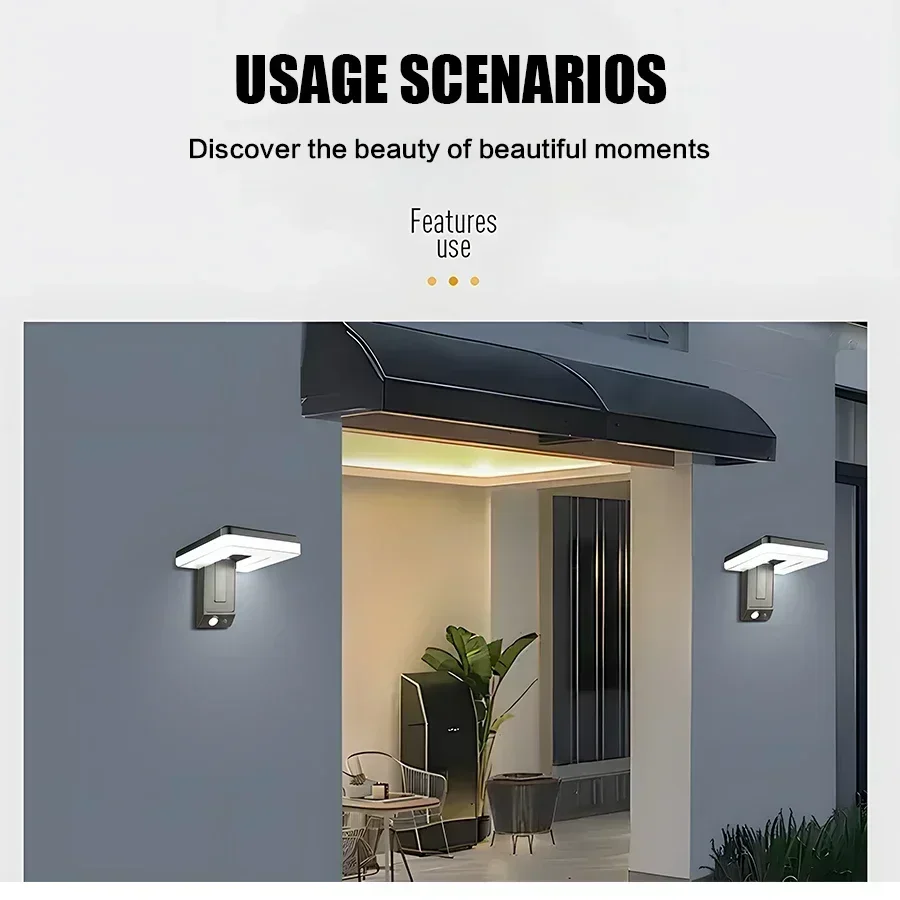 Foldable LED 120° Solar Light Outdoor Wall Lamp Waterproof Spotlights Lamp Motion Sensor Solar 3 Modes Street Light Garden Decor 6