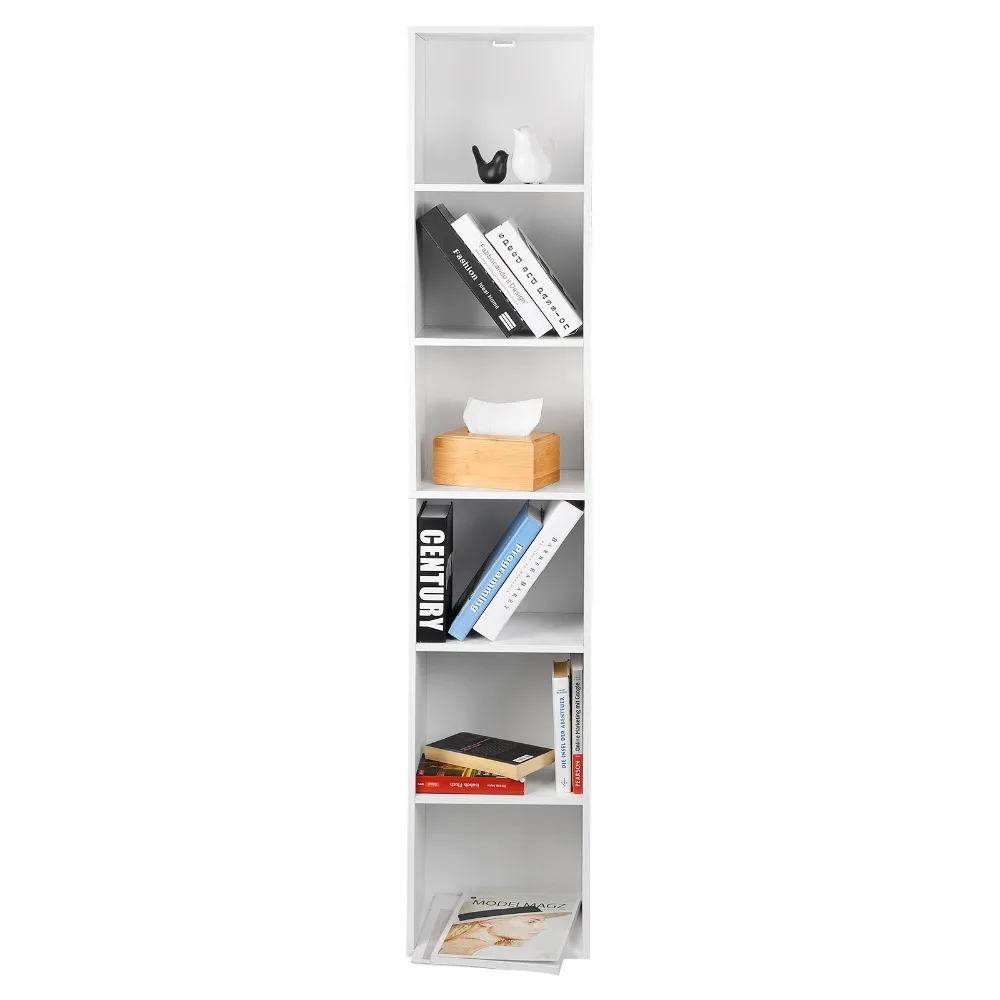 WOLTU Modernes MDF-Bücherregal mit 6 Fächern, 30 x 23,5 x 158,4 cm, Aufbewahrungsregal für Büro, Wohnzimmer, Lesezimmer, Zuhause – Detail 7