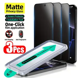 Oleophobic Matte Privacy Screen Protector - 3-Pack, Easy Installation, Dust-Free for Matte Privacy Glass (For iPhone XR)