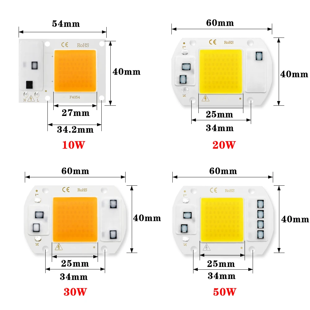 COB 칩 LED 램프 220V 10W 20W 30W 50W 스마트 IC 필요 없음 드라이버 Lampada LED 전구 램프 홍수 빛 스포트라이트 Diy 조명
