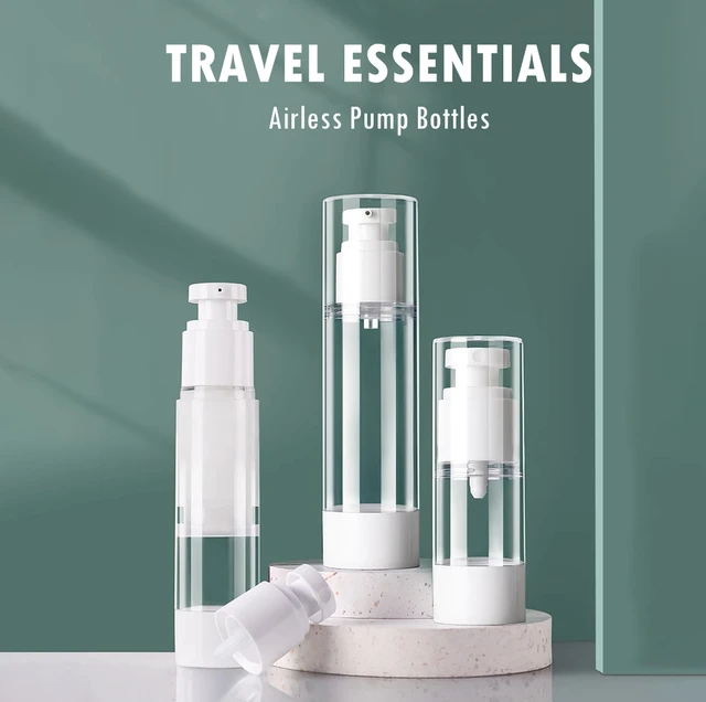 Flaconi Da Viaggio Con Pompa Airless - 3 Pezzi Da 5ml, 10ml, 15ml, Per Cosmetici E Trucco - Foto 12
