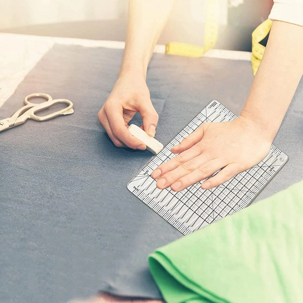U-VBN-Sewing Ruler Fabric Cutting Ruler Quilting Supplies Tools Sewing Supplies Fabric Cutter Patchwork Template DIY 6 Inch 4
