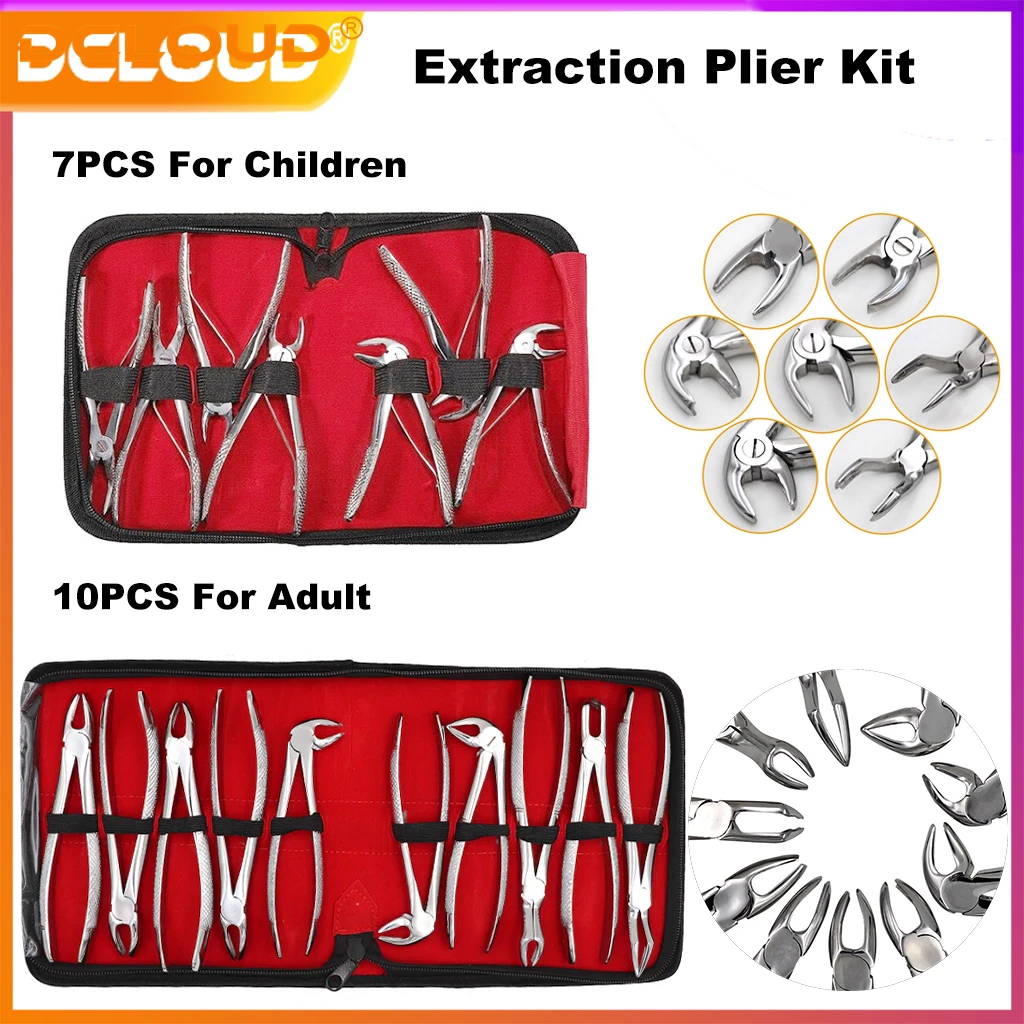 Dental-Extraction-Plier-Forceps-Kit-Adult-Children-Stainless-Steel