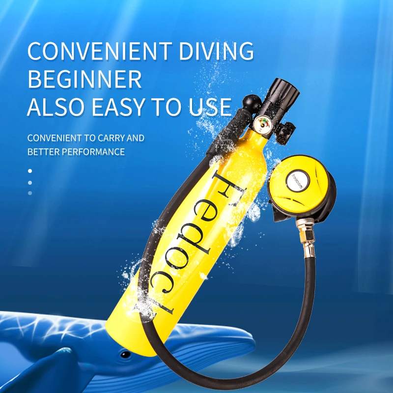 

Diving Cylinder 1l Mini Scuba Breathing Oxygen Tank Set Diving Respirator Manual Pump Air Tank Submarine Breathing Equipment