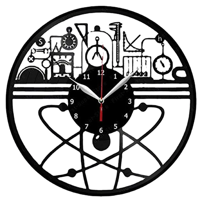 

Physics Handmade Vinyl Exclusive Clock Art Decor Home Vinyl Record Wall Clock Black Original Gift Unique Design