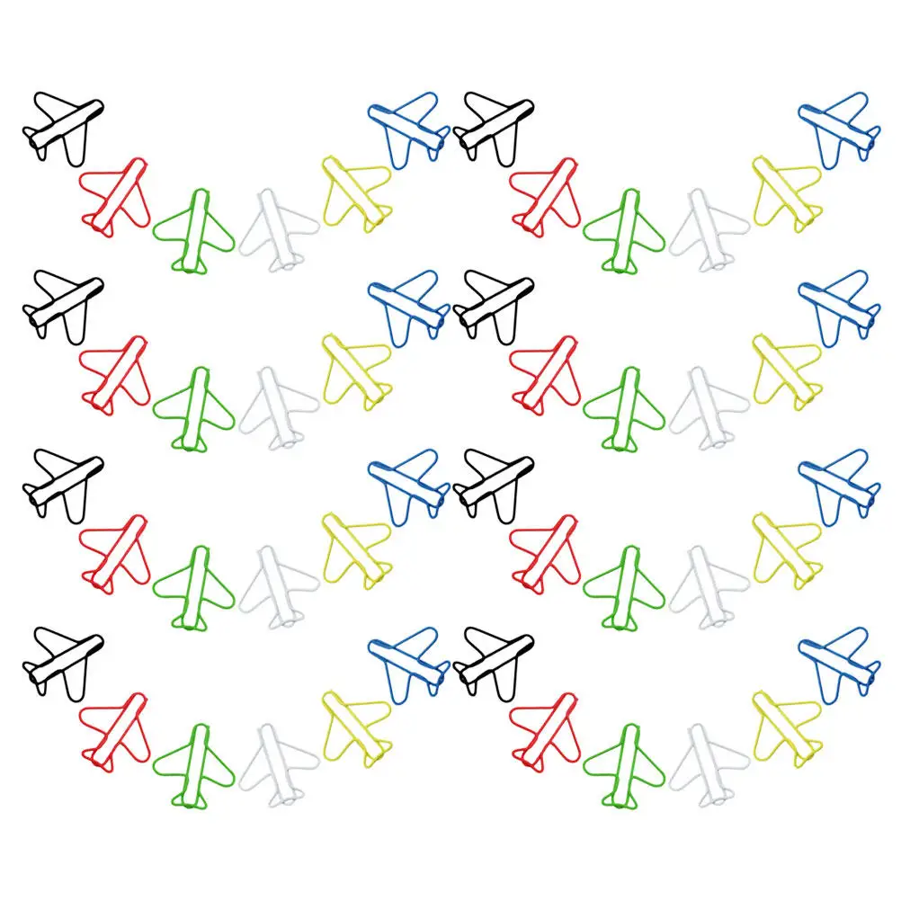 70개 장 비행기 종이 클립 가정 및 사무실용 귀엽고 기능적인 책갈피 소형 다기능 클립