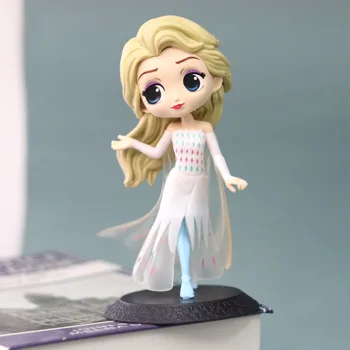 Bandai Disney Anime Frozen Elsa princess lovely Doll cake desktop Decoration Pendant children birthday gift Handmade toy model