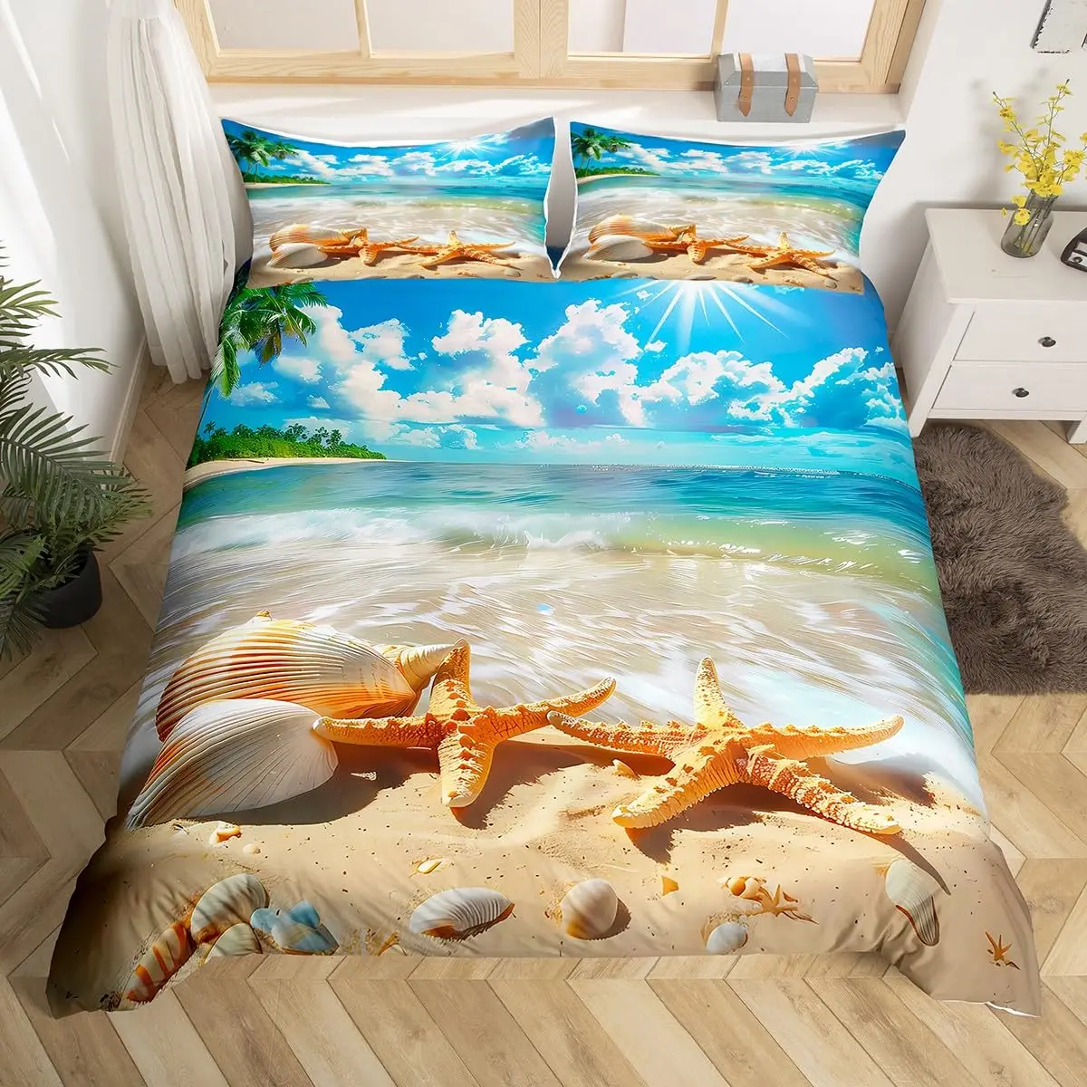 Ocean Life Duvet Cover Sets for Kids Teens Queen Size Lightweight Down Quilt Covers 2 Pillowcases 1 Comforter Cover No Comforter 3