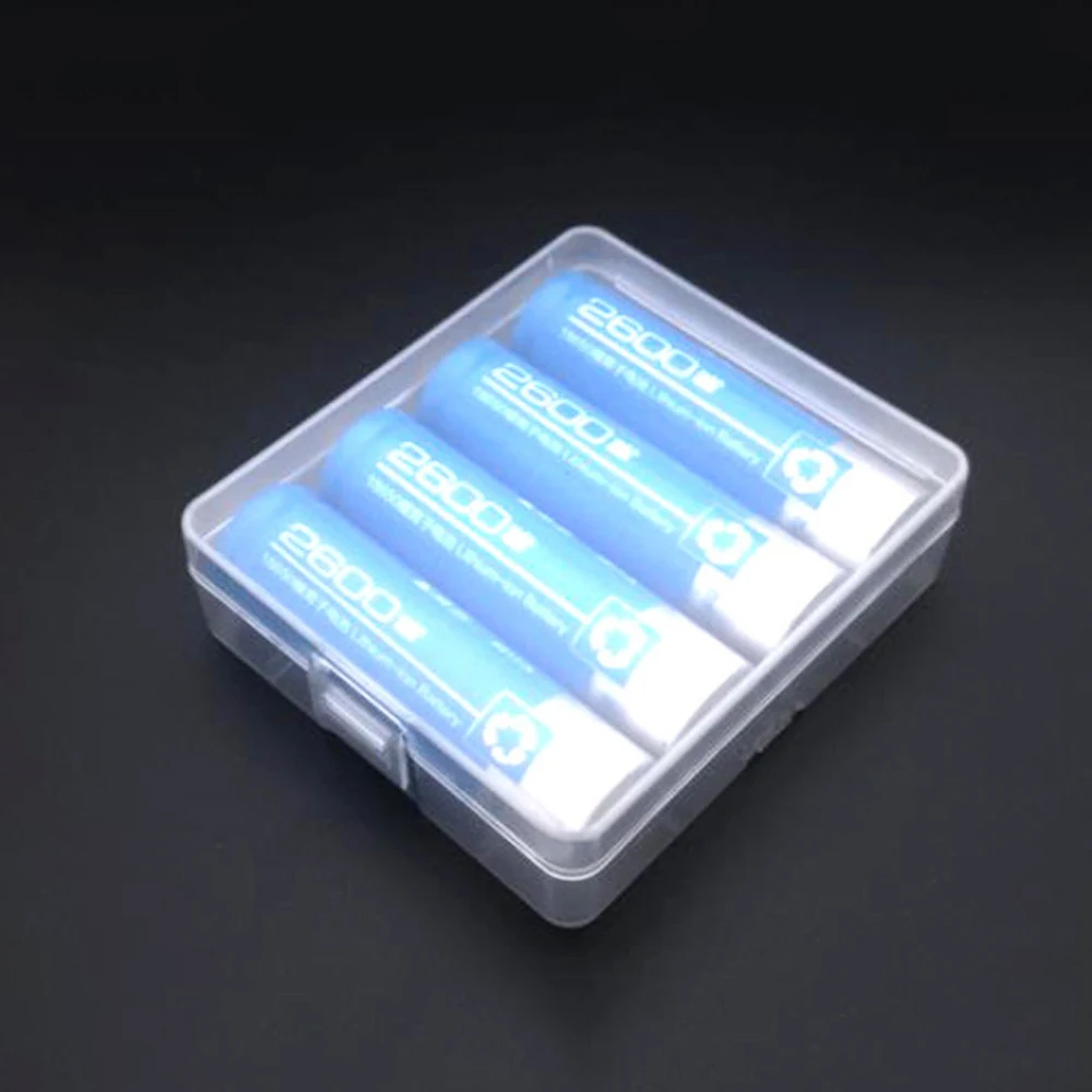 

Hard PP Plastic Clear Case Cover Holder 4x 18650 Battery Storage Box Portable Transparent Case