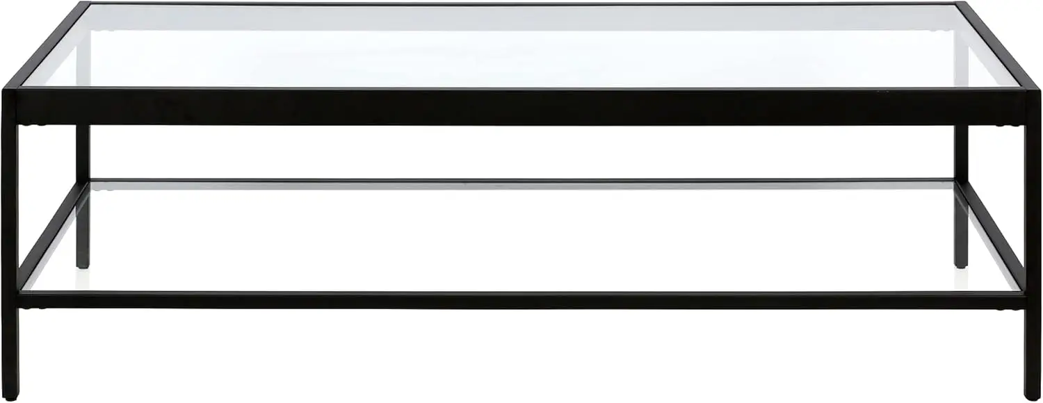 Wide Rectangular Rectangular Coffee Table in Blackened Bronze, Modern Rectangular Coffee Tables for living room 3