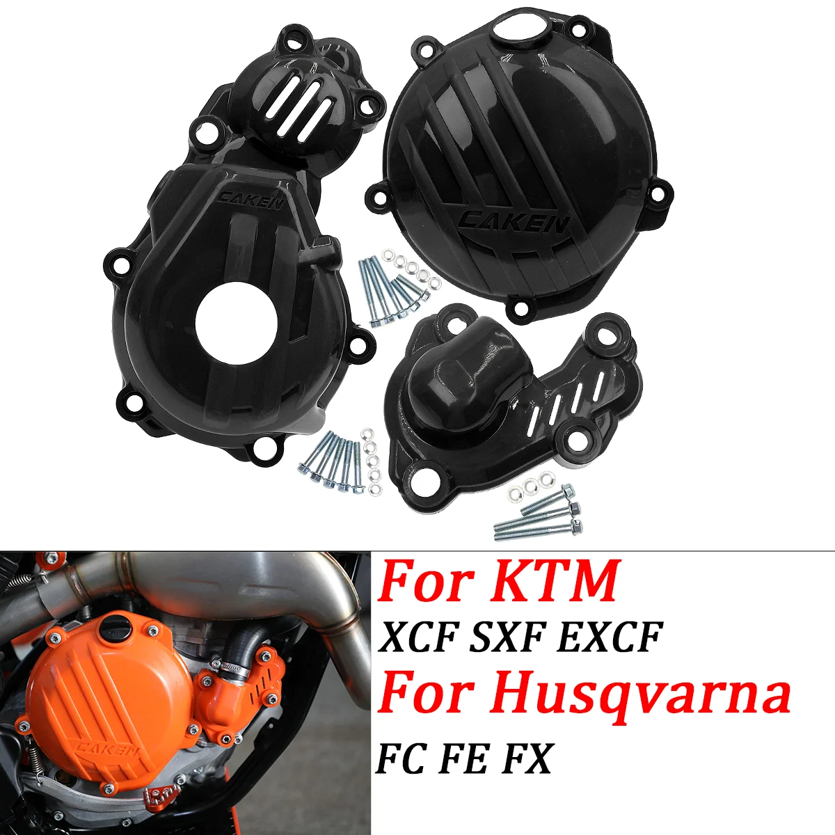 Für KTM SXF 250 SXF 350 XCF 250 XCF 350 FC 250 FC 350 FE 250 FE 350 FX 350 Motorrad Kupplung Abdeckung Magneto Motor Wasserpumpe Schutz Set