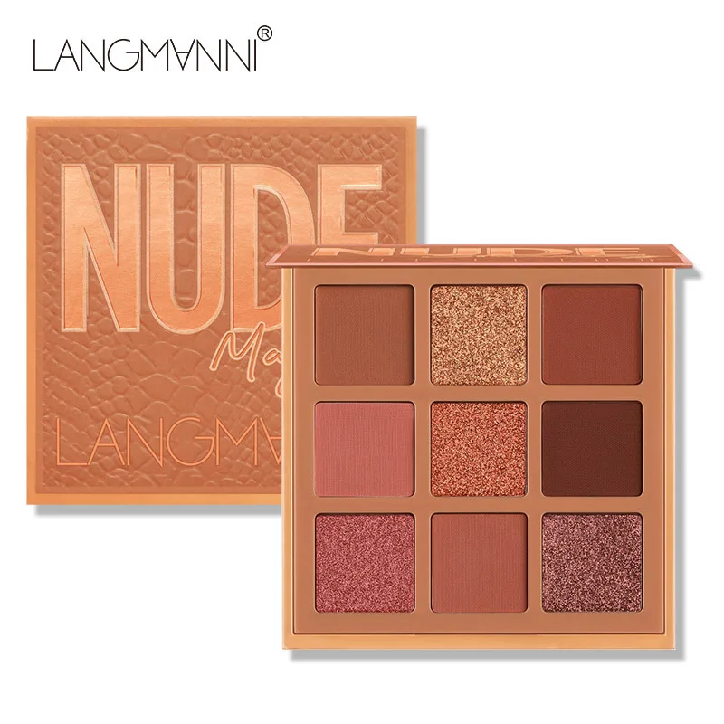 Hot Sale Langmanni Huda 9 Palace Eye Shadow Disc Pearlescent Matte Durable Exit Silty