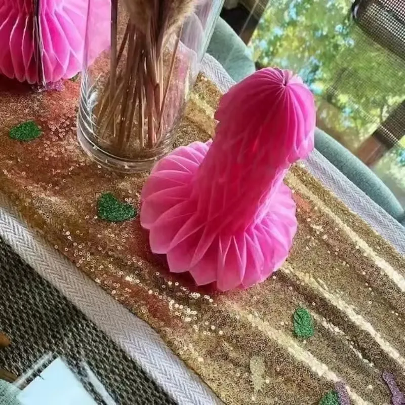 1/3Pcs Funny Penis Honeycomb Paper Lanterns For Bachelorette Party Decoration Supplies Hen Night Party Table Ornament Wedding