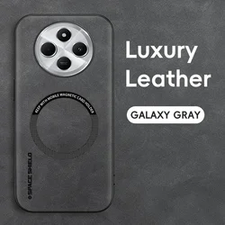 Magnetic Retro Leather Soft Phone Case with Wireless Charging Compatibility for Redmi A4 (GRAY)