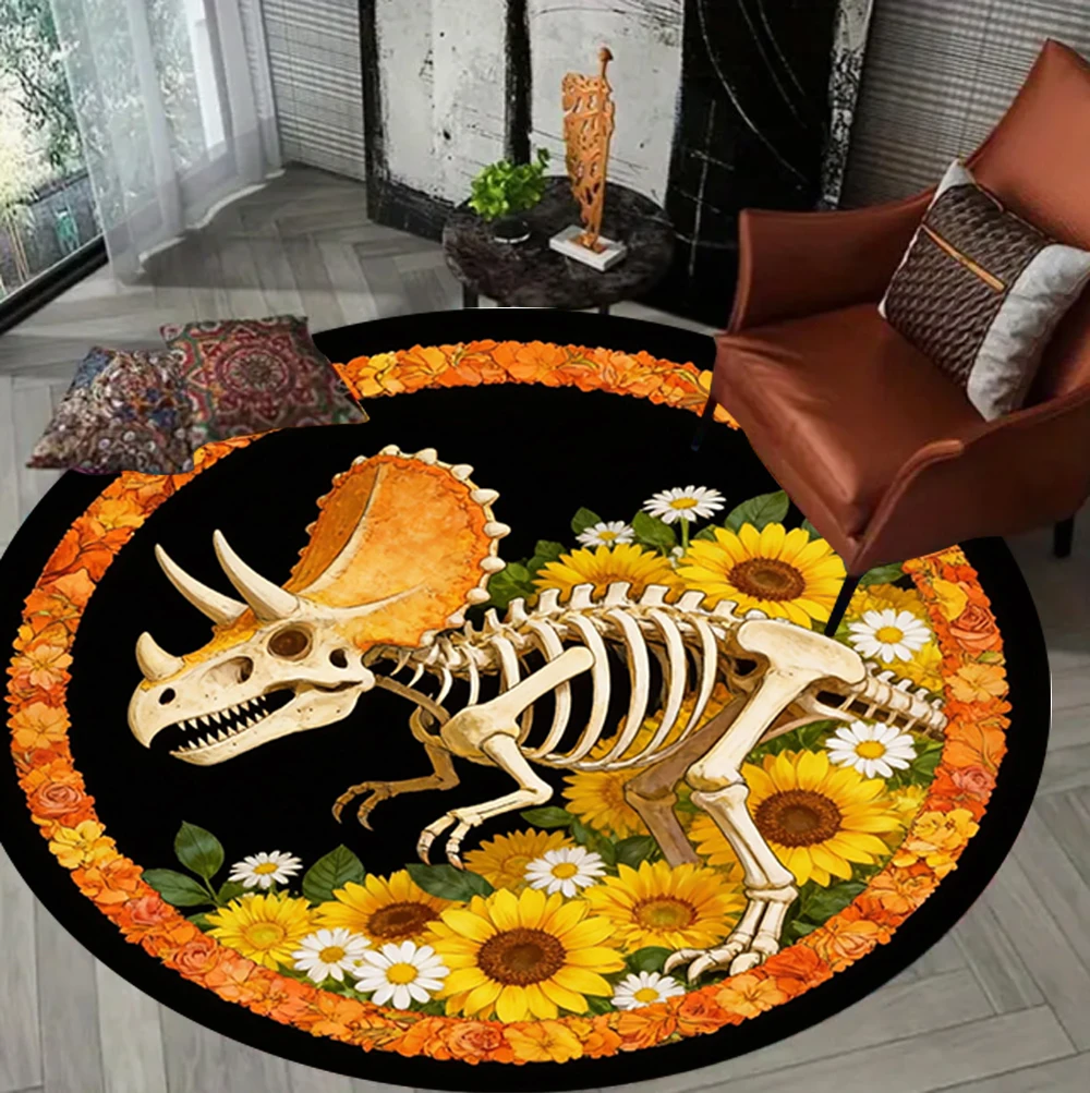 Jurassic Park Karikatür Dinozor Yuvarlak Halı Yumuşak Alan Kilim Oturma Odası Yatak Odası Ayak Pedi Dekorasyon Çocuk Oyun Matı