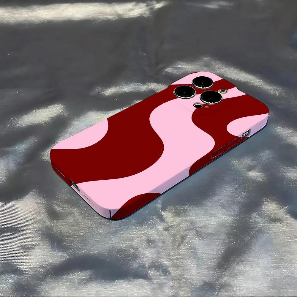 Burgundy Art Line Design Glossy Film Phone Case