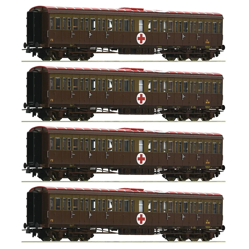Roco Train Model Ho Type 1/87 74093 Fs Italian Battlefield Hospital Passenger Carrier Set A Quattro Sezioni Train Carrier Toys