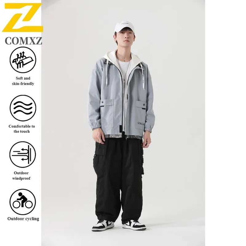 EiAO  Windbreaker  Men's Hooded  Waterproof  Windproof Outdoor Coat for Hiking Camping Fishing Lightweight Trekking Wear 2025