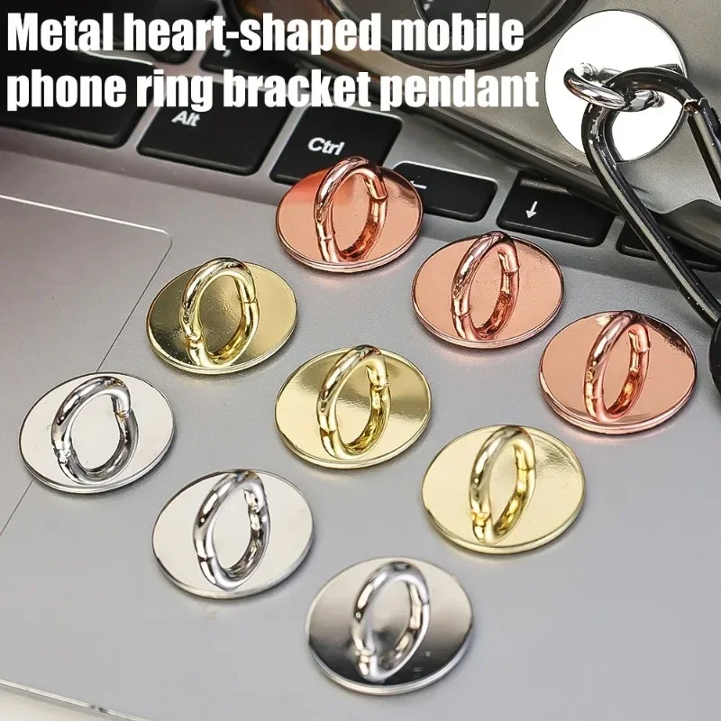 Adhesive Metal Heart Phone Charm Holder - Cute Mini Phone Charm Hook and Grip