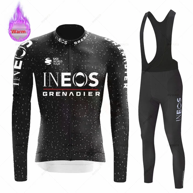 Ineos Grenadier Winter Cycling Jersey Set Ropa Ciclismo Thermal Fleece Bicicleta Clothing MTB Bicycle Uniform Road Bike Clothes