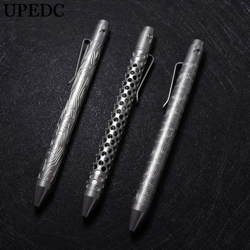 

CNEDC Double Lock Press Type Titanium Alloy Gel Pen Signature Pen G2 Refill