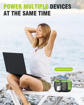 SinKeu 200W Portable Power Station 155Wh Camping Solar Generator Laptop, 42000mAh Power Bank with AC Outlet 110V, DC, USB 3