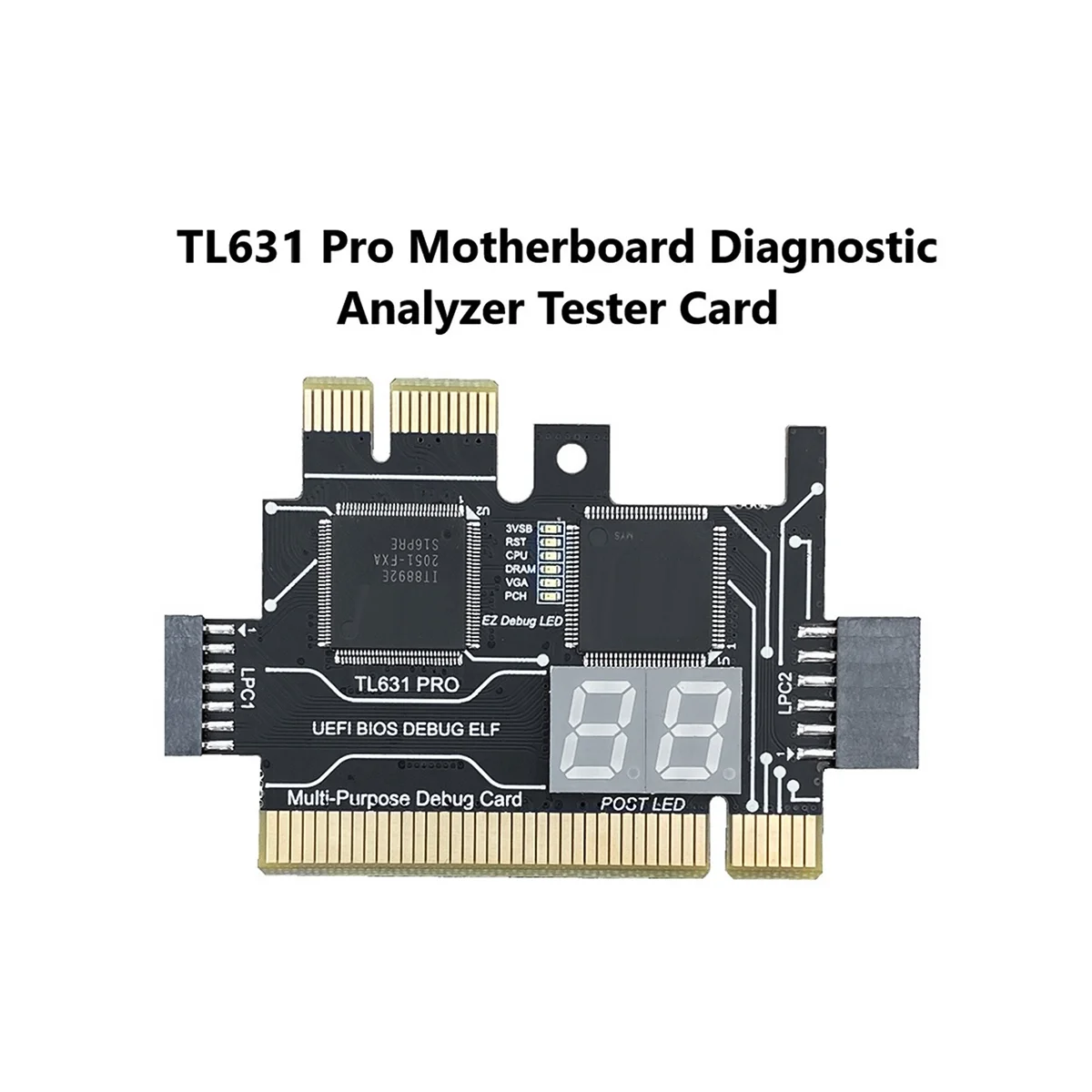 

TL631 Pro Diagnostic Card PCI PCI-E Mini PCI-E Motherboard Multifunction Desktop Laptop Diagnostic Analyzer