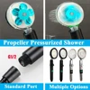 LED Digital Temperature Display Shower Head Temperature Control Colorful Fan Spray Nozzle High Pressure Rainfall Bathroom Shower 5
