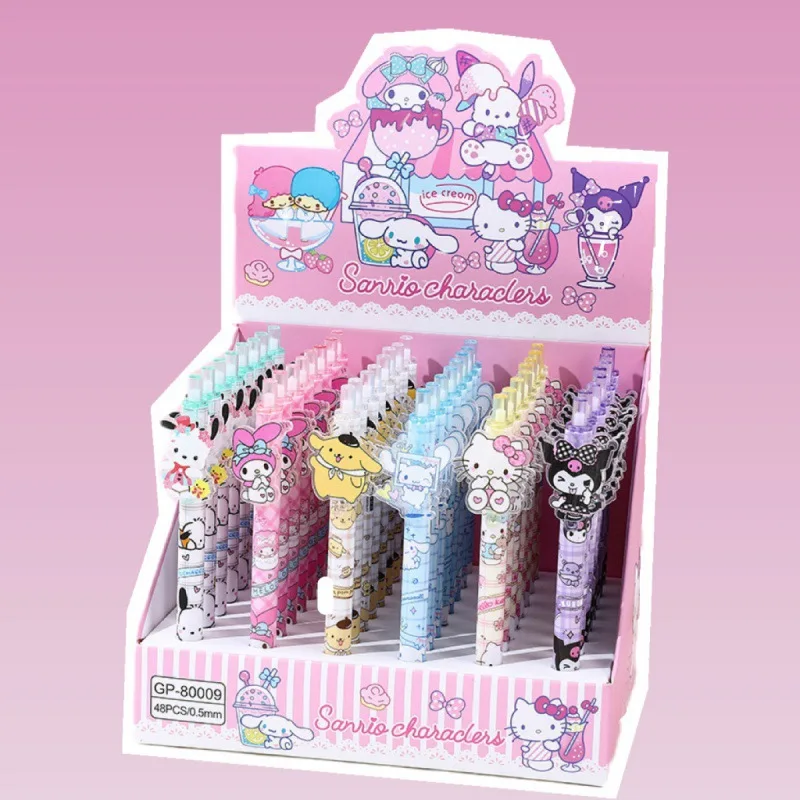 

48 шт./партия, гелевые ручки с черными чернилами, 0,5 мм