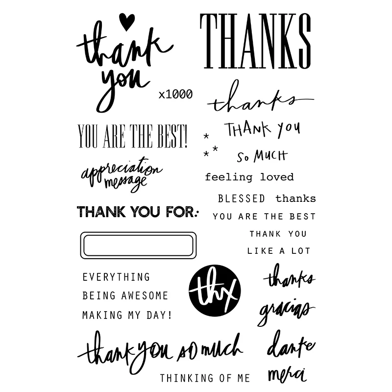 Clear Stamp Sheets for DIY Scrapbooking and Photo Albums - Letter and Number Design