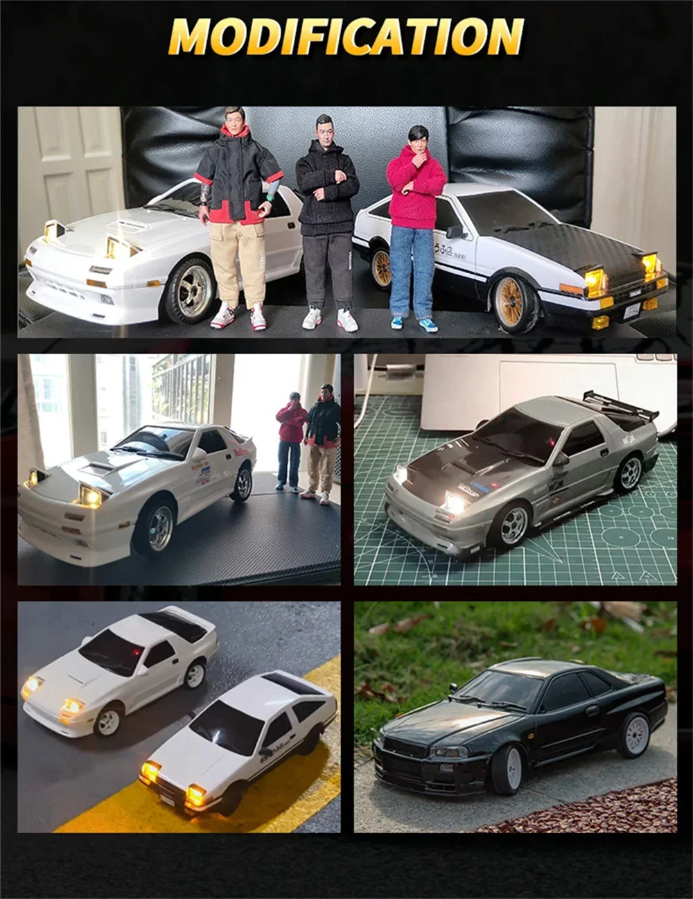 LDRC 1899/A99 RTR 1/18 2.4G RWD RC Car Drift GTR R34 Gyro LED Light On-Road Full Proportional Alloy Body Shell Racing Vehicles Models Toys