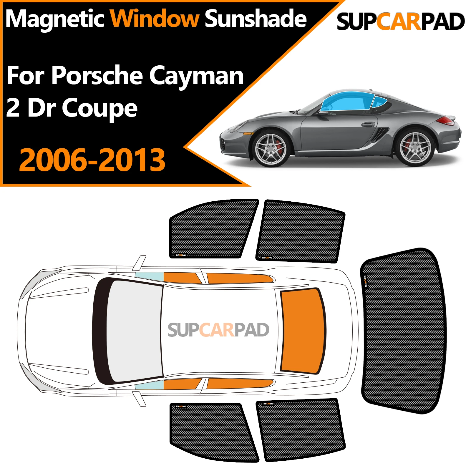 Custom Car Window Sunshade For Porsche Cayman 2 Dr Coupe 2006-2013 ...