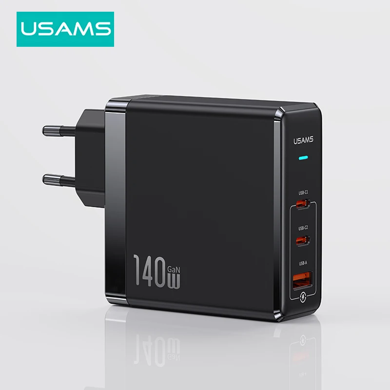 

USAMS 140W GaN USB Charger Type C PD 3.1 QC Quick Charge 4.0 3.0 USBC Fast Charging Charger For MacBook Pro Laptop Tablet Phones