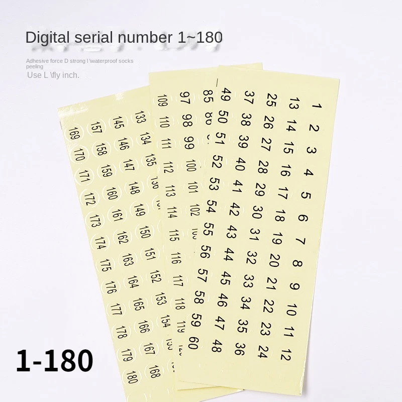 Nail Number Sticker Nail Polish Color Gel Varnish 1-60/ 61-120/121-180 Marking Numbering Digital Label Manicure Tool