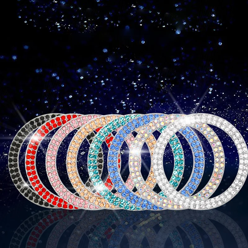 Car Start Button Cover Ignition Key Decoration Ring Car Ignition Switch Cover Car Switch Button Cover Decoration Ring Diamond Rhinestone Car Decor One Click Start Button Engine Start Stop Switch Button Cover
