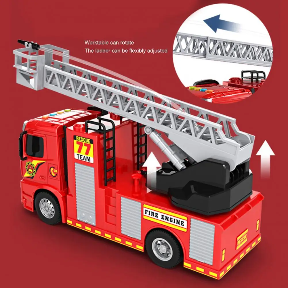 HOT!! Fire-Truck Toy with Sound Light Inertia Drive-Forward Toy Ornament ABS Plastic Simulation Inertia Fire-Truck Kids Toy